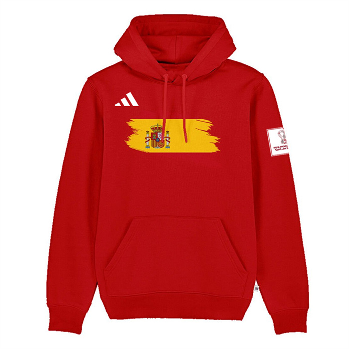 Men's Spain FIFA World Cup Soccer Hoodie Red 001